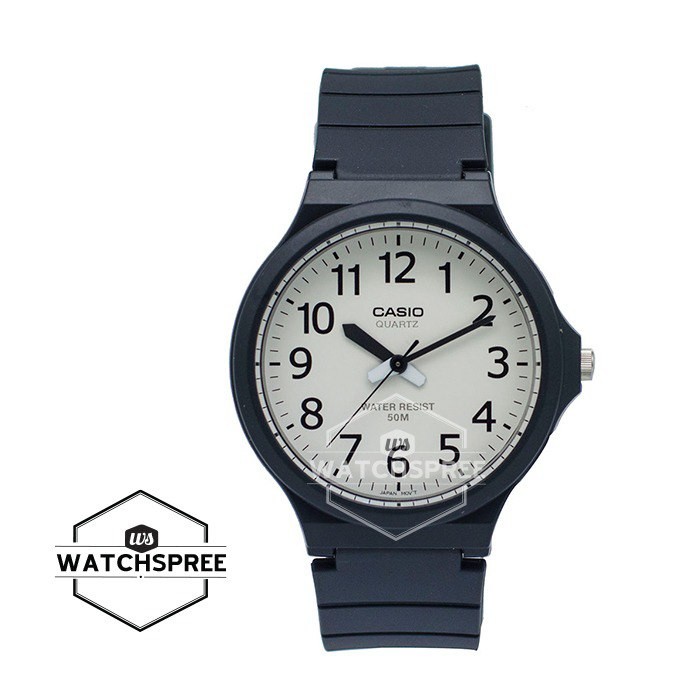 [Watchspree] Casio Men's Standard Analog Black Resin Band Watch MW240-7B MW-240-7B
