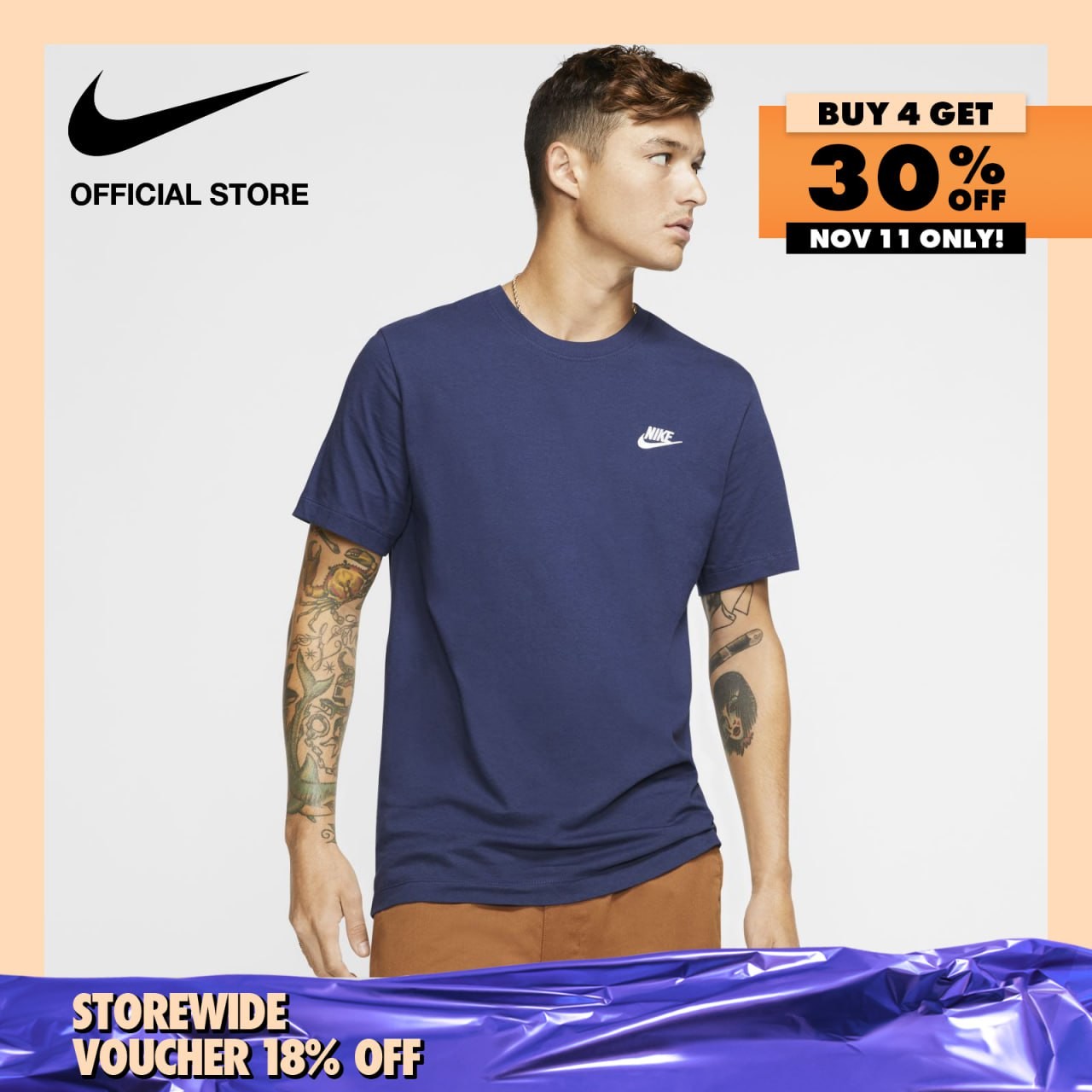 Nike Men's Sportswear Club T-Shirt - Midnight Navy