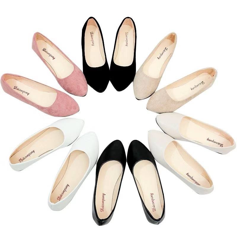 Women Shoes Shallow Mouth Soft Pointed Peas Shoes Simple Comfortable Work Shoes