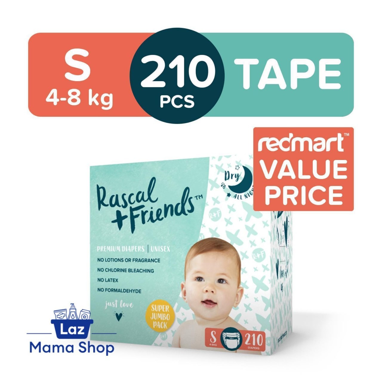 Rascal + Friends Tape Diapers S - Case