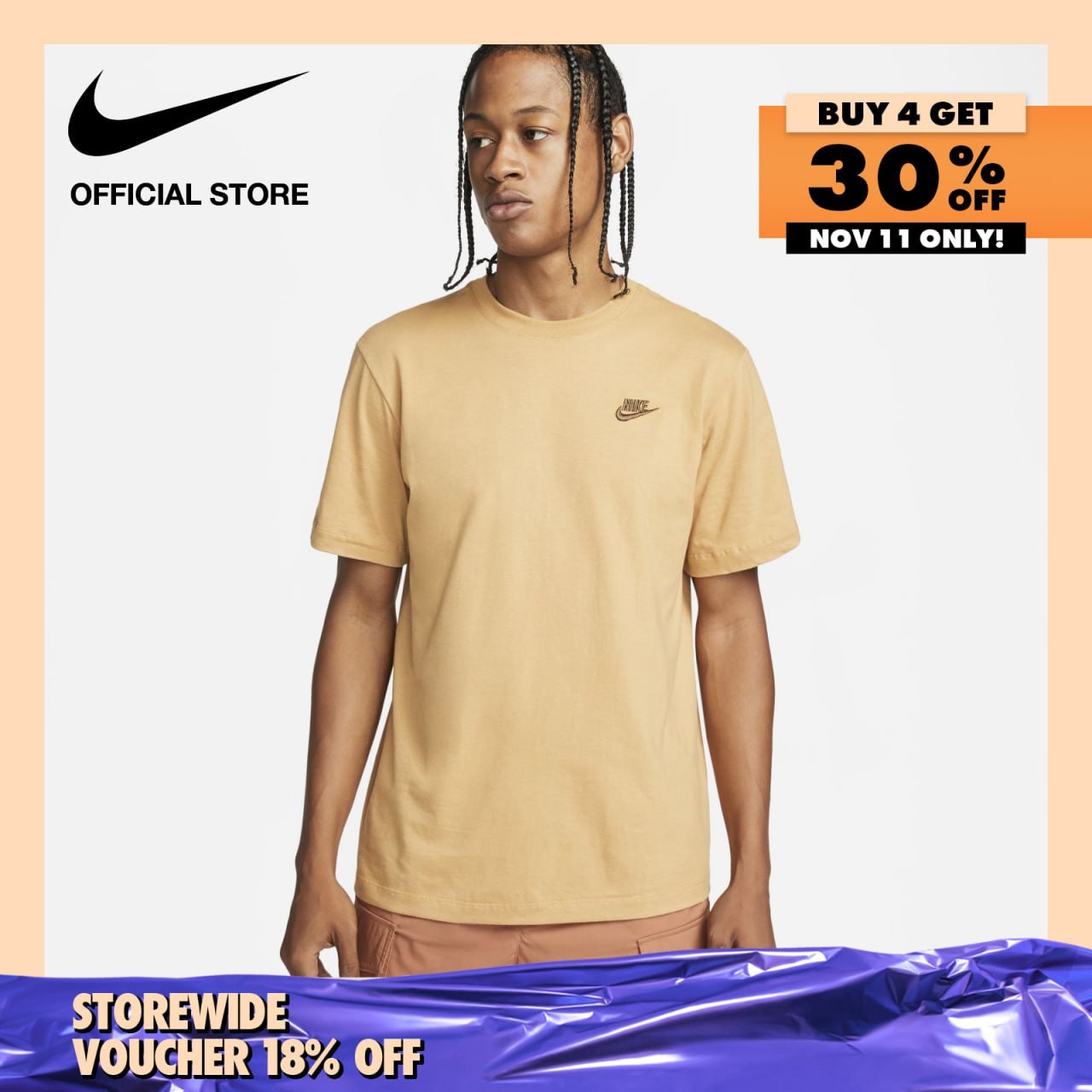 Nike Men's Sportswear Club T-Shirt - Elemental Gold