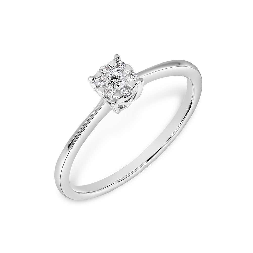 Michael Trio Blooming Illusion Diamond Ring in 14K White Gold