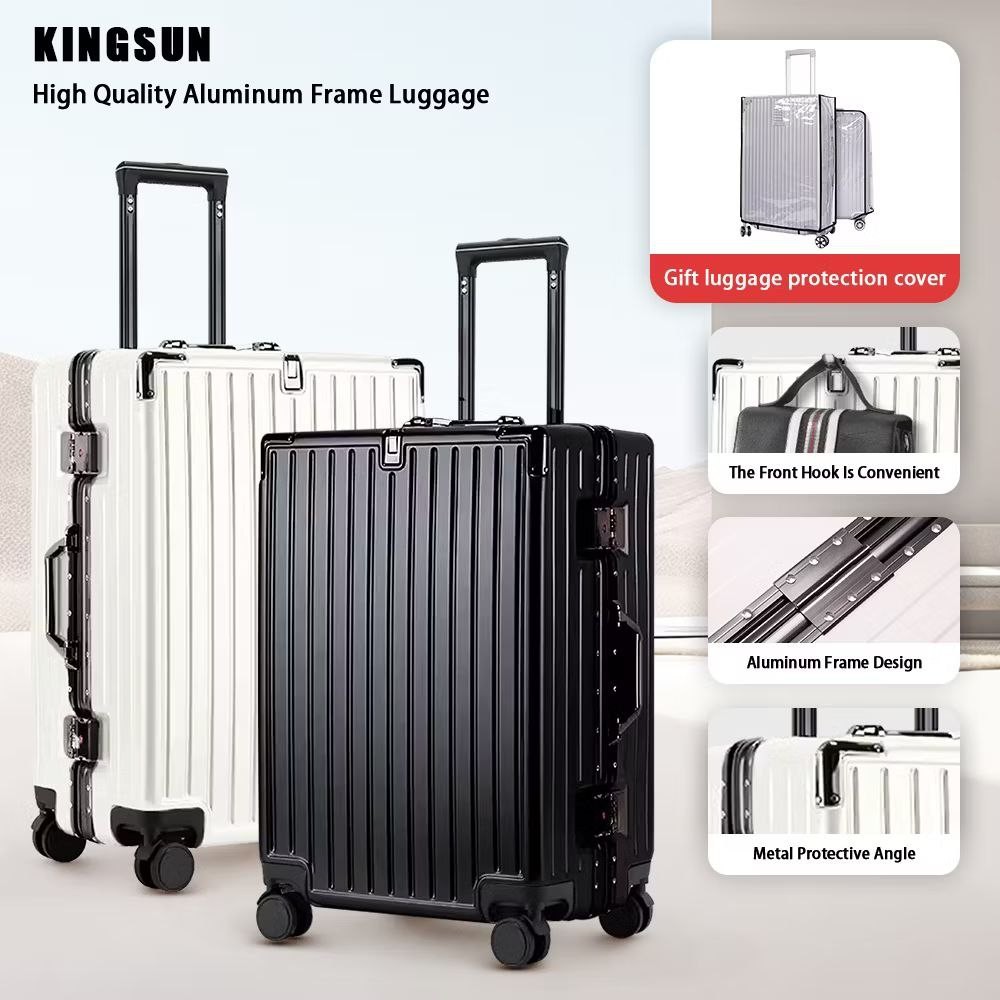 KINGSUN Travel Luggage High Quality Aluminum Frame Suitcase  20/24'' ABS+PC Hardcase Trolley Bag Suitcase Luggage