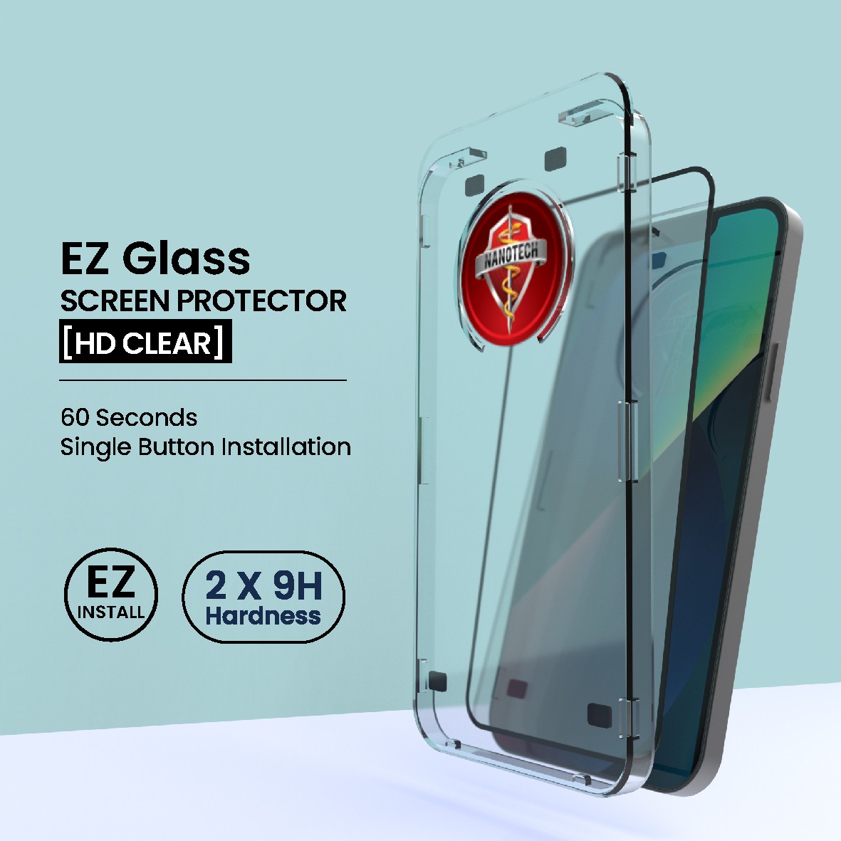 Nanotech Premium EZ Glass Series iPhone 14/13 Pro Max/Pro/Mini/12 Pro Max/Pro/Mini/11 Pro Max/Pro/11/Xs Max/X/Xs/Xr Screen Protector - Clear, Bluelight, Matte