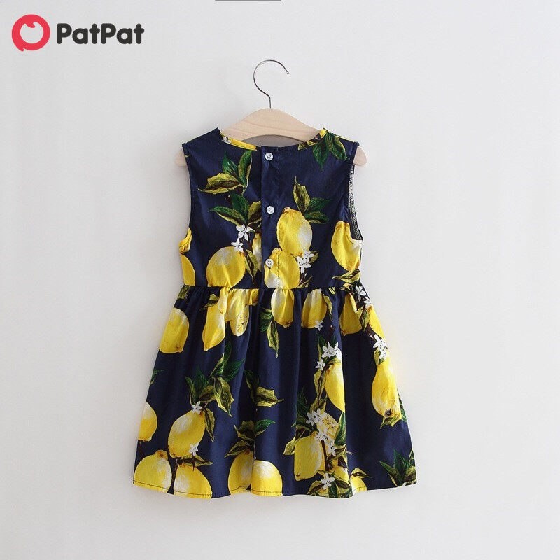 PatPat Baby Toddler Girl Clothes Sleeveless Fruit Print 100% Cotton Dress for 6 Months-6 Years