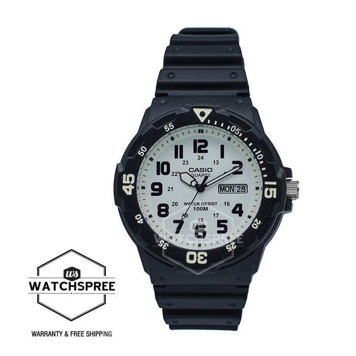 [Watchspree] Casio Analog Black Resin Band Watch MRW200H-7B MRW-200H-7B