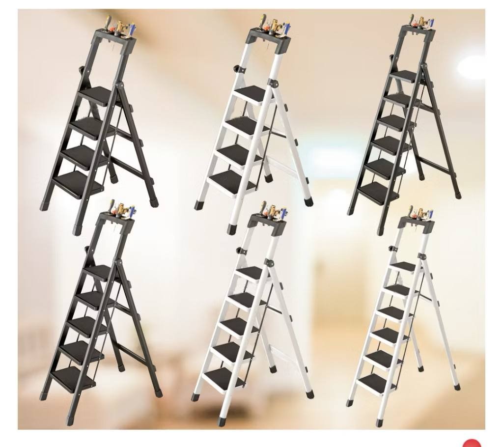 Foldable Ladder Stainless Steel Folding Stairs Ladder Multifunctional Heavy Duty Ladder