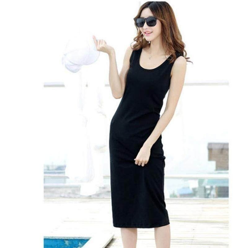 Yomer Women Fitness Bodycon Knee Length Dresses Casual New Sleeveless Dress