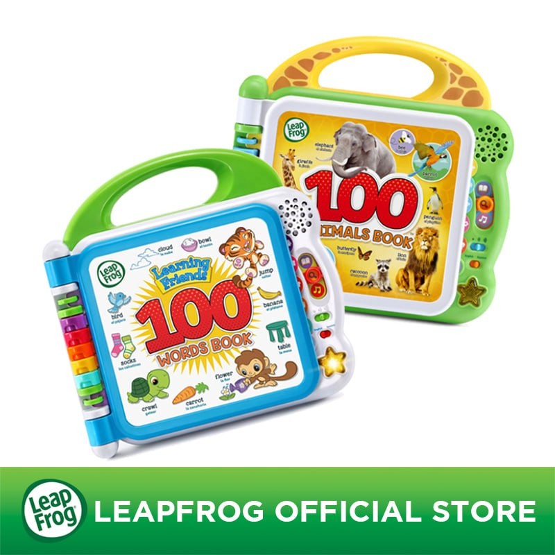 [Bundle of 2] LeapFrog Learning Friends 100 Words Book + 100 Animals Book | Educational Reading Toy