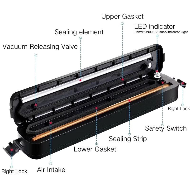 Machine Food Sealer Packaging Automatic Vacuum Machine Embossed Plastic Bag Mesin Vacum Makanan