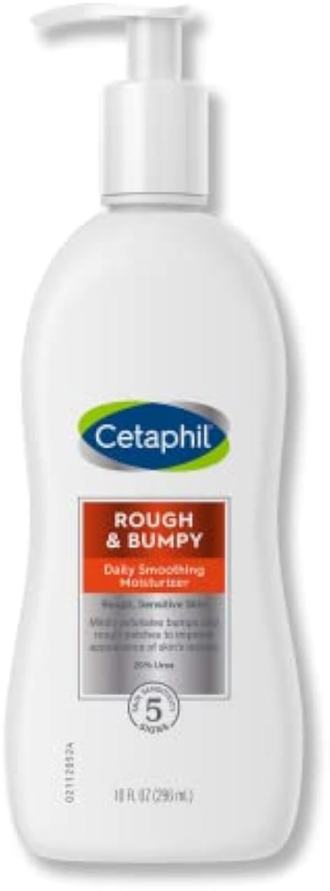 CETAPHIL Daily Smoothing Moisturizer for Rough and Bumpy Skin | 10 fl oz | For Sensitive Skin | Urea Cream Hydrates and Exfoliates to Smooth Skin | Fragrance Free | Dermatologist Recommended