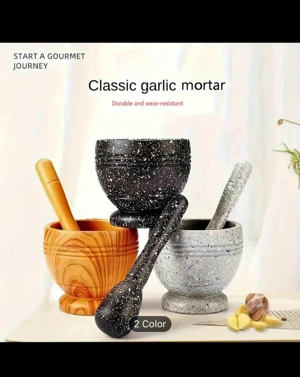 1Set Grinding Bowl Kitchen Garlic Masher Kitchen Peper Crusher Multi-purpose Grinder Home Garlic Masher Spice Seasoning Tool Cereal Complementary Food Grinder Kitchen Gadget