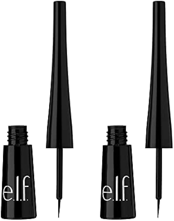 e.l.f. Expert Liquid Liner 2-Pack, High-Pigmented, Extra-Fine Liquid Eyeliner For Precise Definition, Long-Lasting, Vegan & Cruelty-Free, Jet Black