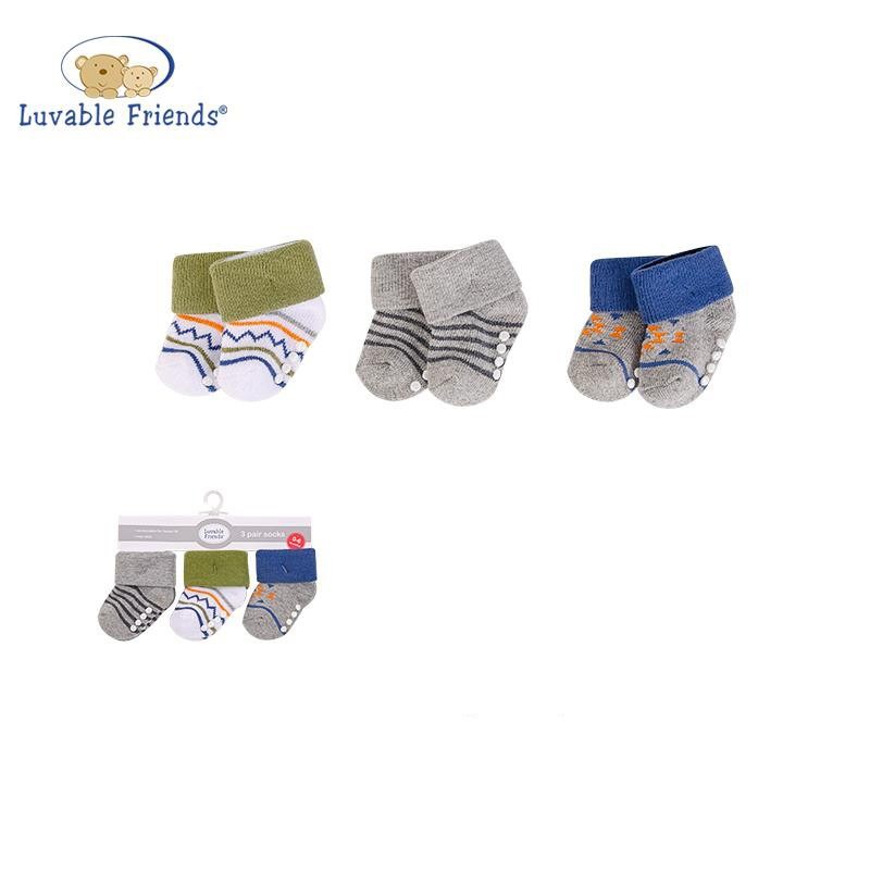 Newborn Baby Sock 3 Pairs Pack Hudson Baby Cute Newborn Socks Toddler Socks Anti Slip Socks One Size Newborn Baby Sock