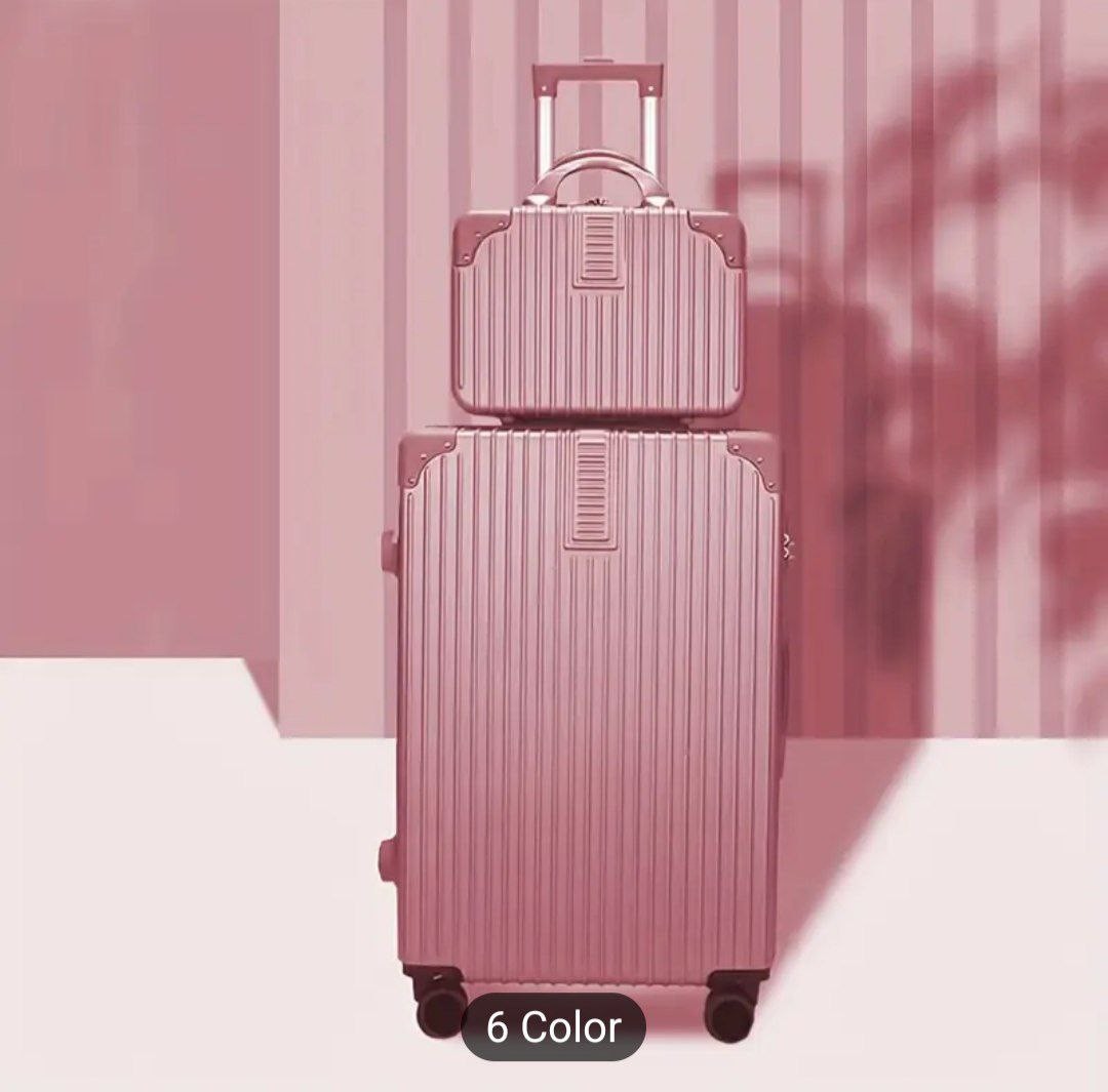 Carry On Luggage 2PCS Luggage Set PC+ ABS Hardshell Lightweight Suitcase With 4 Spinner Wheels?14+20)Inch