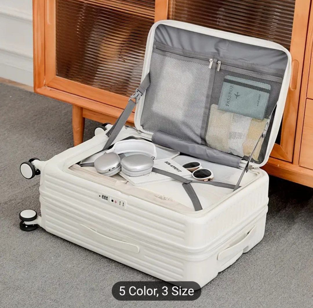 [Lightweight Design] Expandable Travel Suitcase | Multi-Color ABS+PC Hardshell Luggage with Telescopic Handle and Spinner Wheels | USB Charging Port | Secure Combination Lock | Side Mesh Pocket & Cup 