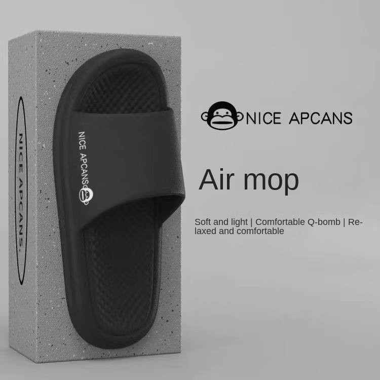 ?MH?Fashionable Men's Slippers Stepping on Shit Little Monkey Fashion Outdoor Wear Indoor Anti-slip Mute Thick-soled Heightening Antibacterial E
