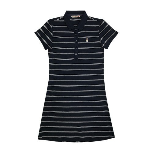 HUSH PUPPIES LADIES YARN DYE POLO DRESS | #HLD157778 RED/WHT