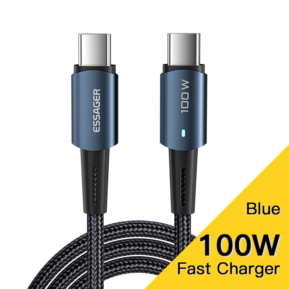 Essager PD 100W/60W USB Type C To USB C Cable QC 4.0 USB-C Cable Fast Charging For Macbook Air 2020 MacBook Pro 2018 Samsung S20+ Xiaomi