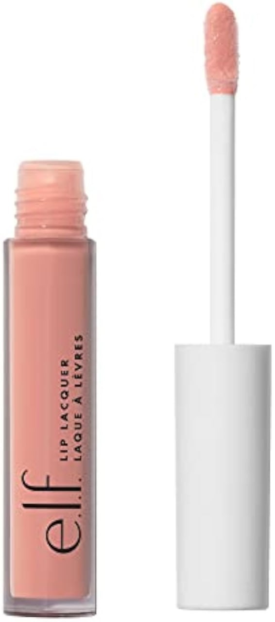 e.l.f. Lip Lacquer, Nourishing, Non-Sticky Ultra-Shine Lip Gloss With Sheer Color, Infused With Vitamins A & E, Vegan & Cruelty-Free, Whisper Pink
