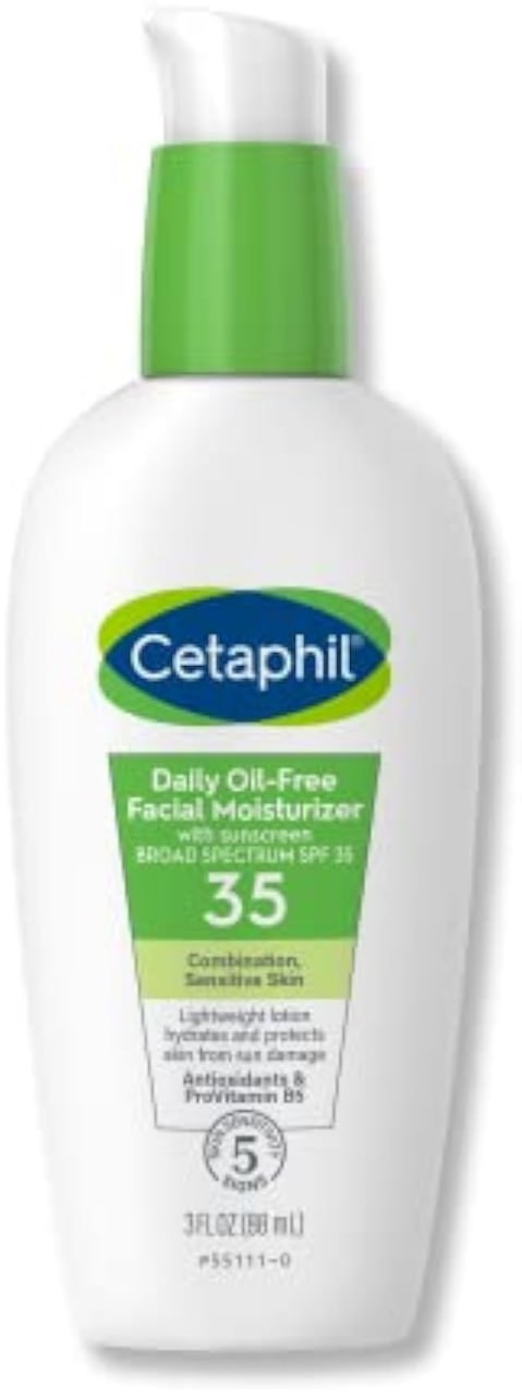 Cetaphil Face Moisturizer, Daily Oil Free Facial Moisturizer with SPF 35, For Dry or Oily Combination Sensitive Skin, Fragrance Free Face Lotion