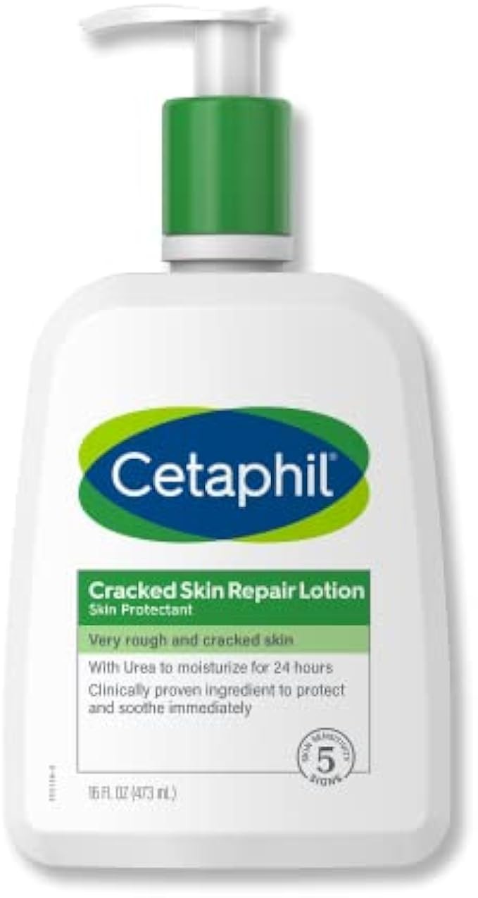 CETAPHIL Cracked Skin Repair Lotion, 16 oz, For Very Rough & Cracked, Sensitive Skin, 24 Hour Hydration, Protects & Hydrates Cracked Skin, Hypoallergenic, Fragrance Free