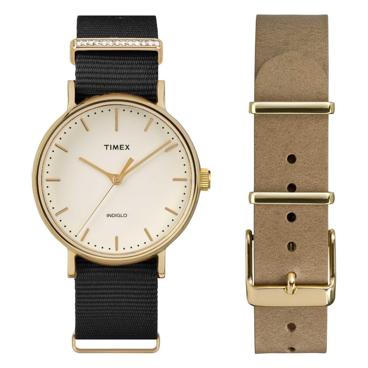 Timex Weekender Fairfield Womens 37mm - Gold-Tone Case, Tan Strap (TW2P98400SET)