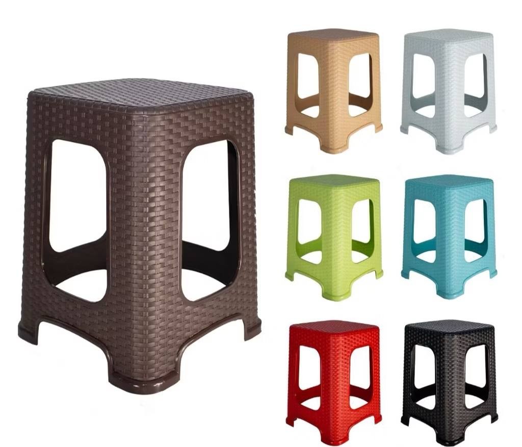Plastic Stool With Rattan Pattern Modern Design High Quality Bench Stool Household Bathroom Stool Plastic Stool