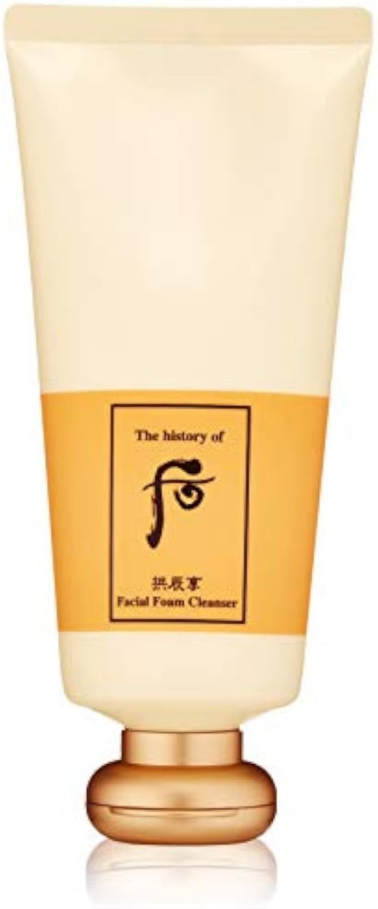 The History of Whoo Gongjinhyang Facial Foam Cleanser | Rich & Gentle Foaming Cleanser for Facial Grime & Makeup Removal | Fine & Abundant Foam Bubbles for Mild Cleansing Effect, 180ml