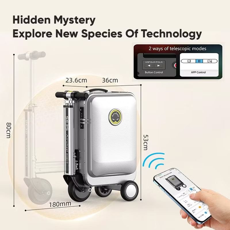 Airwheel SE3SL Smart Ridding Travel Luggage APP control Scooter Wireless Ride Boarding Travel Bag Rideable Luggage 20L