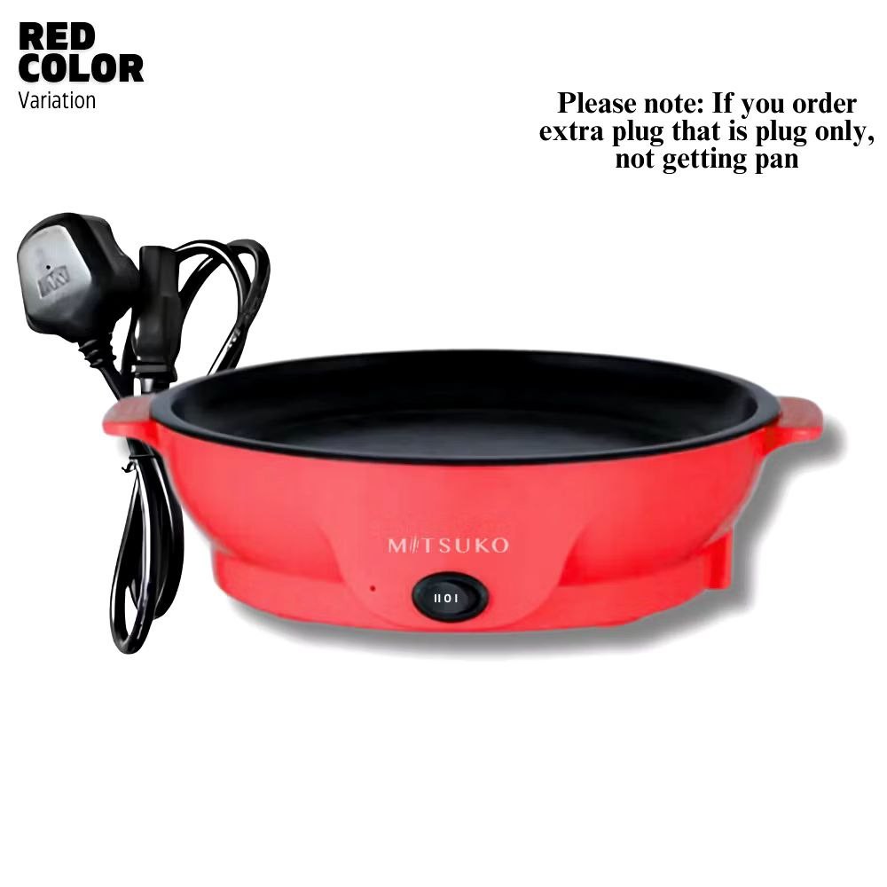 1 Ready Stock Electric Frying Pan Non-Stick BBQ Teppanyaki Grill Pan Multifunction Portable Smokeless Grill Mini