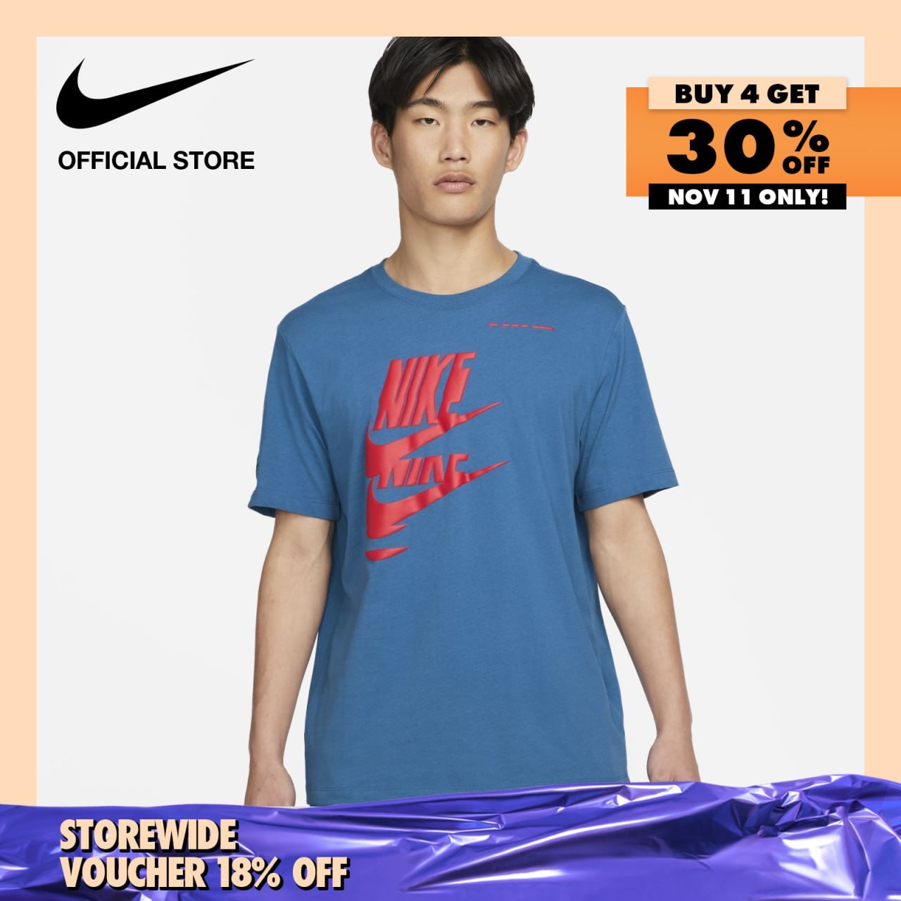 Nike Men's Sportswear Sports Essentials+ T-Shirt - Dark Marina Blue