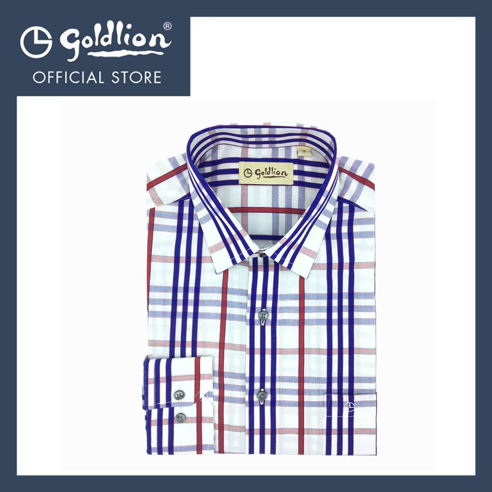 Goldlion business shirt - Blue & Red Stripes