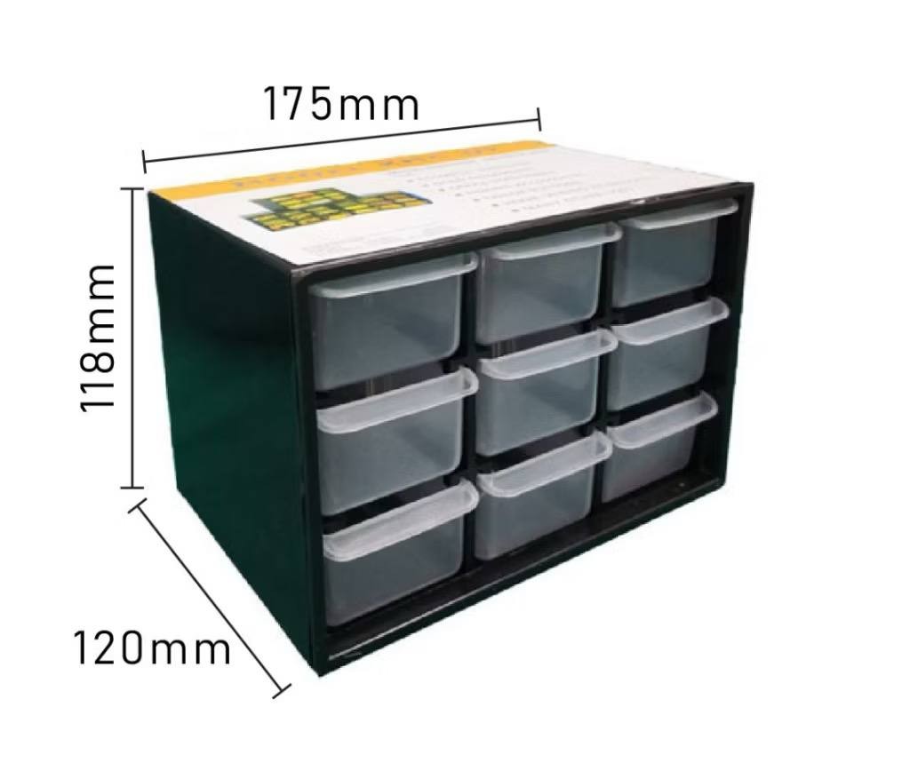 Multipurpose Small 9 Drawer Part Heavy Duty Cabinet Accessories  Box Tool Box Ready Stock