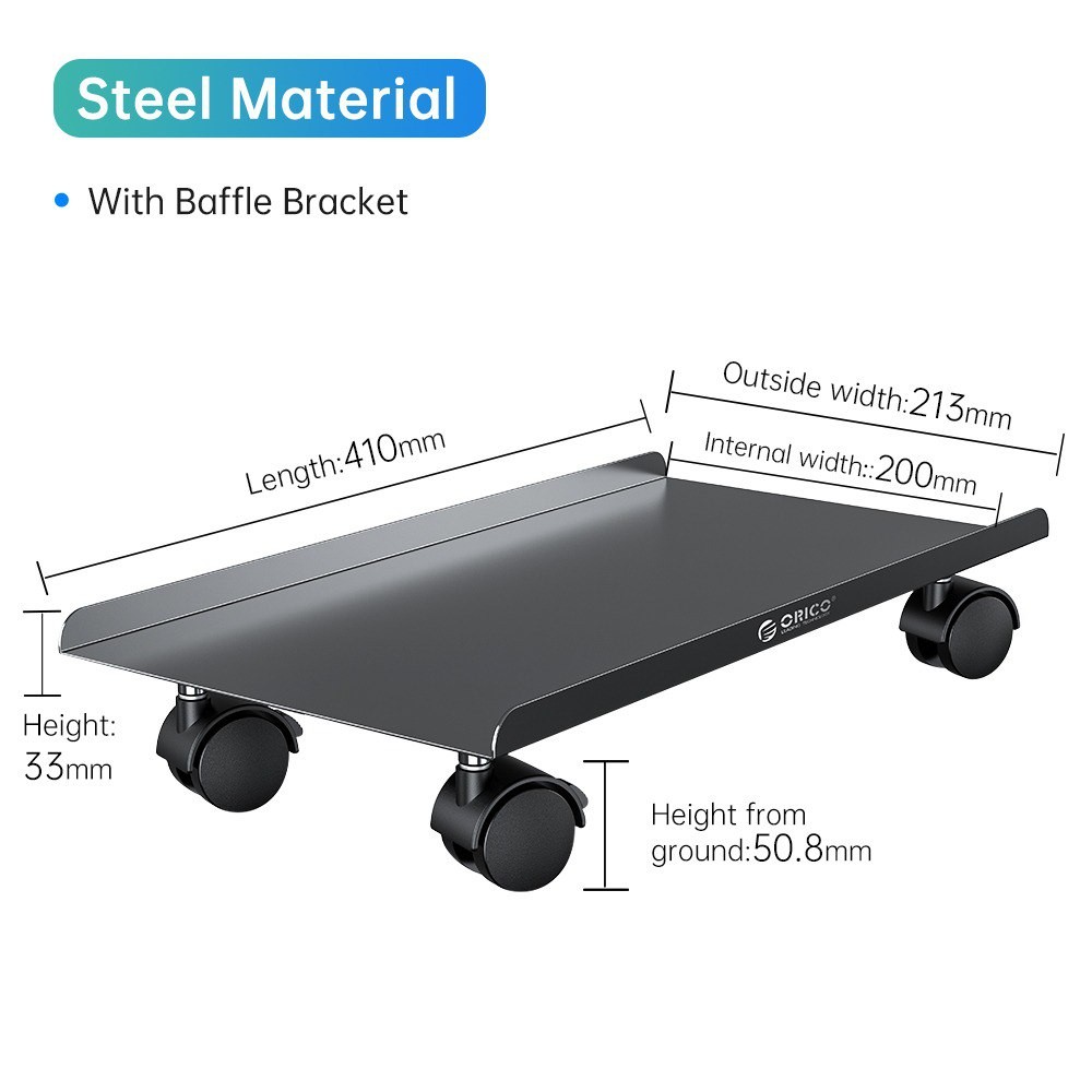 [Ready Stock]ORICO ABS Computer CPU Stand with Wheels Stable Vertical Stand For Computer Cases PC Tower Waterproof Thermal Hollow Design(CPB4)
