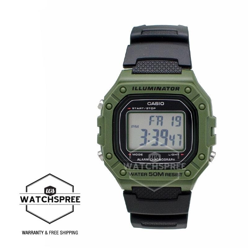[Watchspree] Casio Standard Digital Black Resin Band Watch W218H-3A W-218H-3A