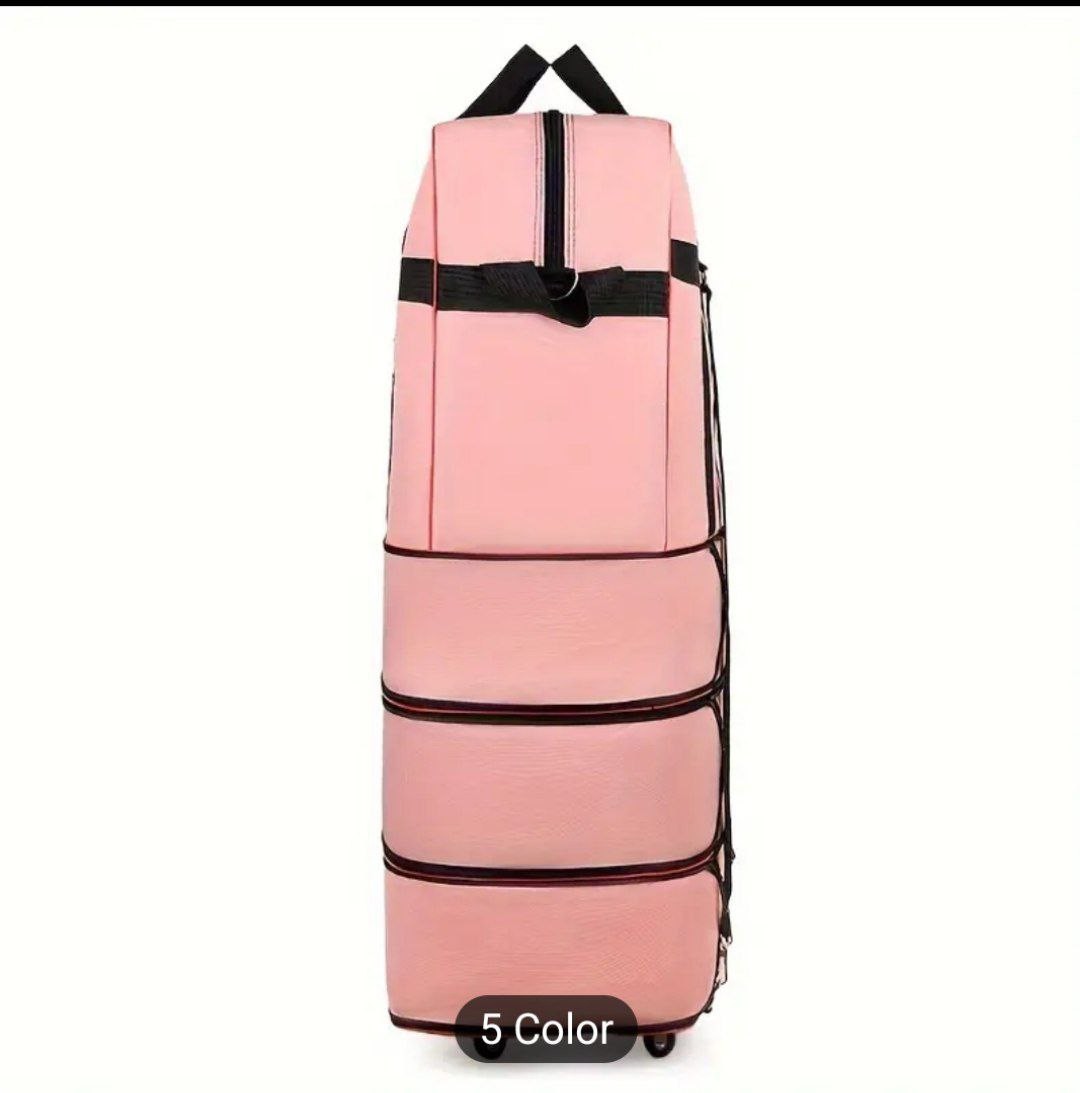 Large Capacity 158cm Travel Luggage, Oxford Fabric, Casual Style, Black, Durable Carry-On Suitcase with 360-Degree Wheels, Foldable, No Oil Edging, for Air Travel and Study Abroad