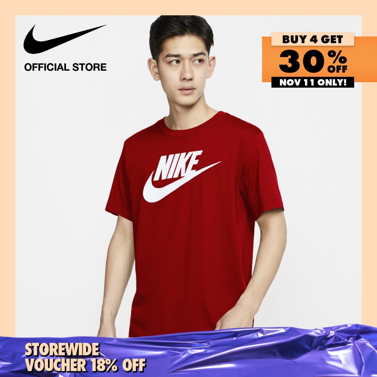 Nike Men's Sportswear Icon Futura T-Shirt - University Red